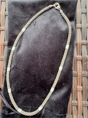 LAGOS White and Silver Beaded Rope Necklace